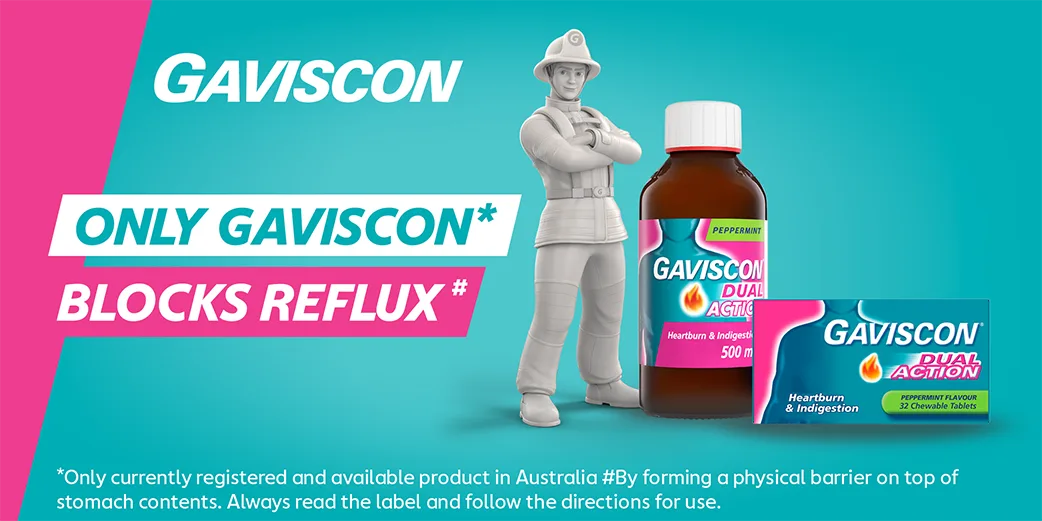 Only Gaviscon* blocks reflux# 