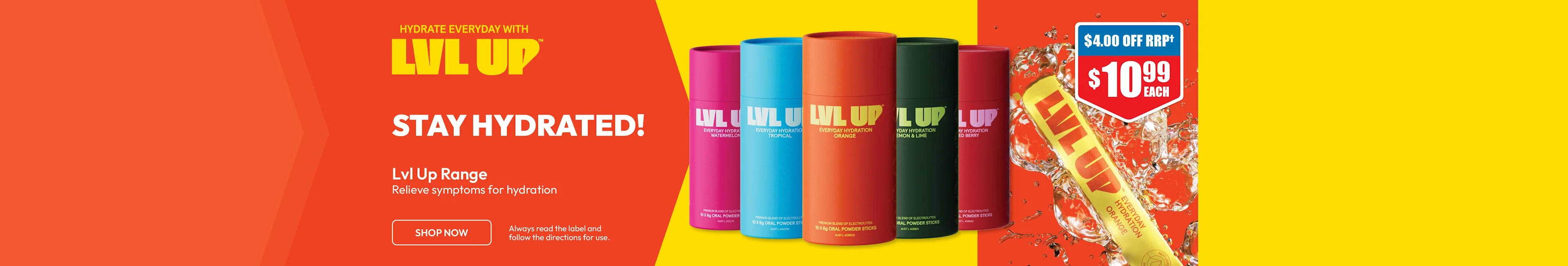 Hydrate everyday with LVL UP Range.