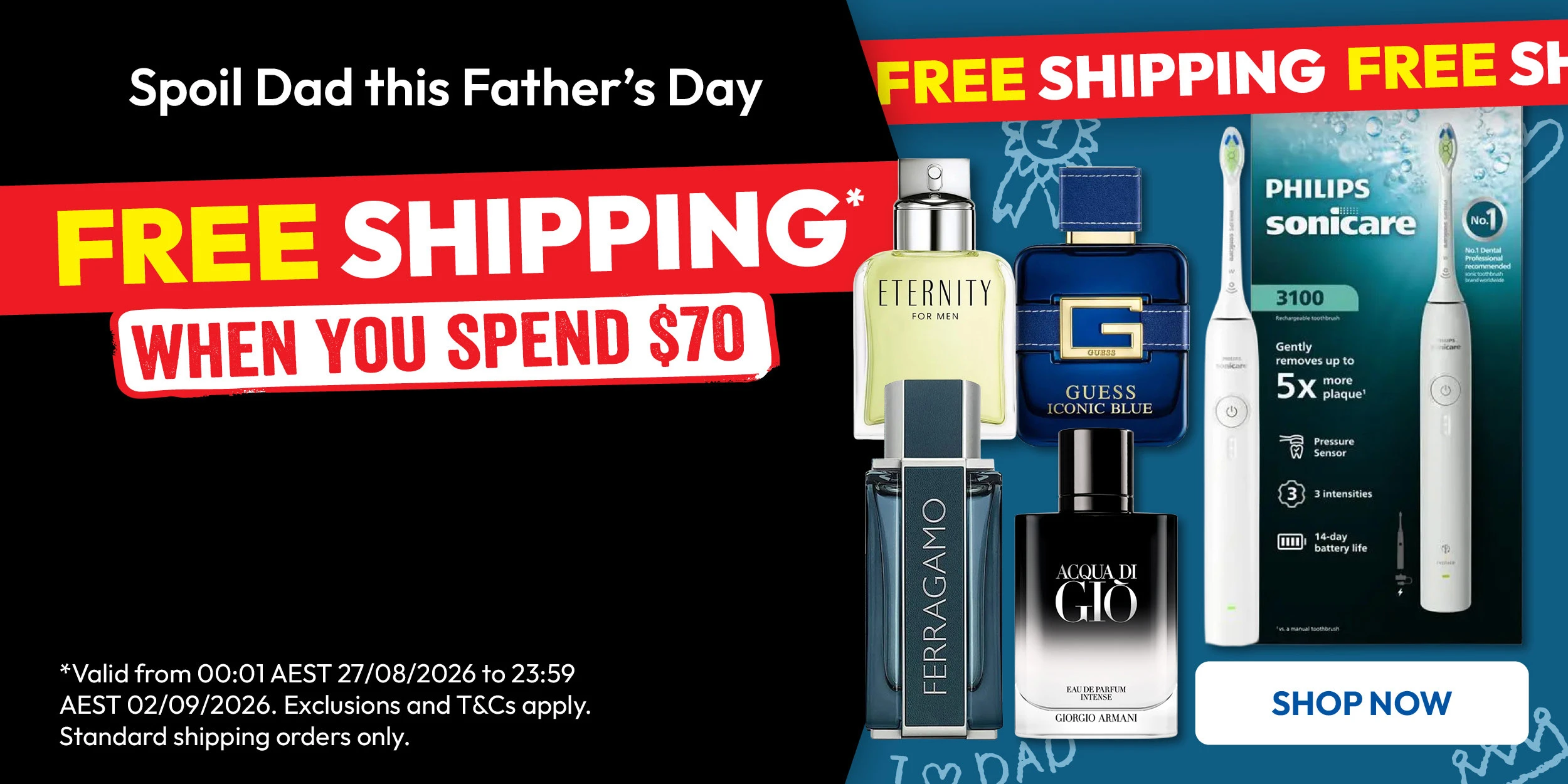 Free Shipping when you spend $70 online