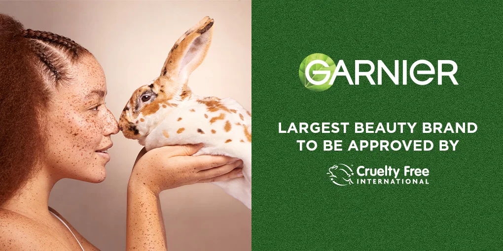 Garnier. Largest beauty brand to be approved by Cruelty Free International