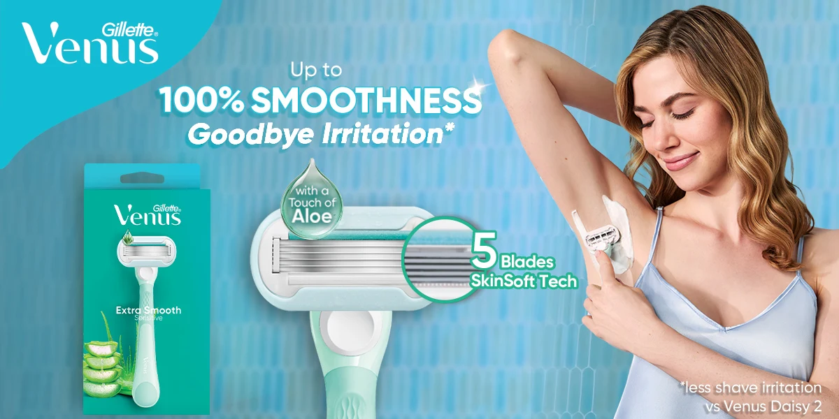 Up to 100% smoothness and sensitive skin. Applies to razors with skin cushion technology for glides