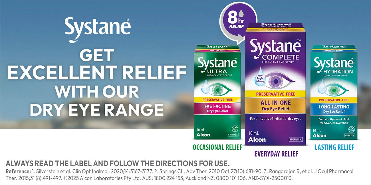 Get excellent relief with our dry eye range with systane