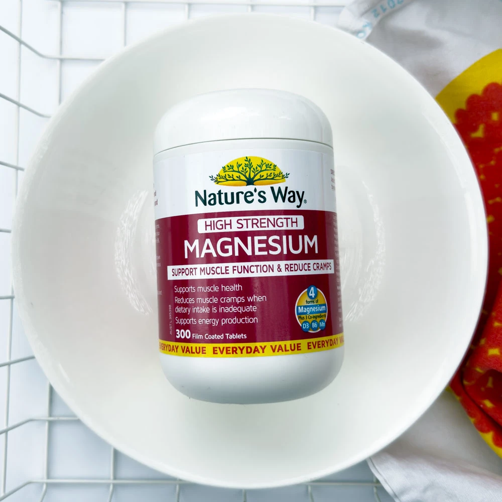 Nature's Way High Strength Magnesium in a white bowl
