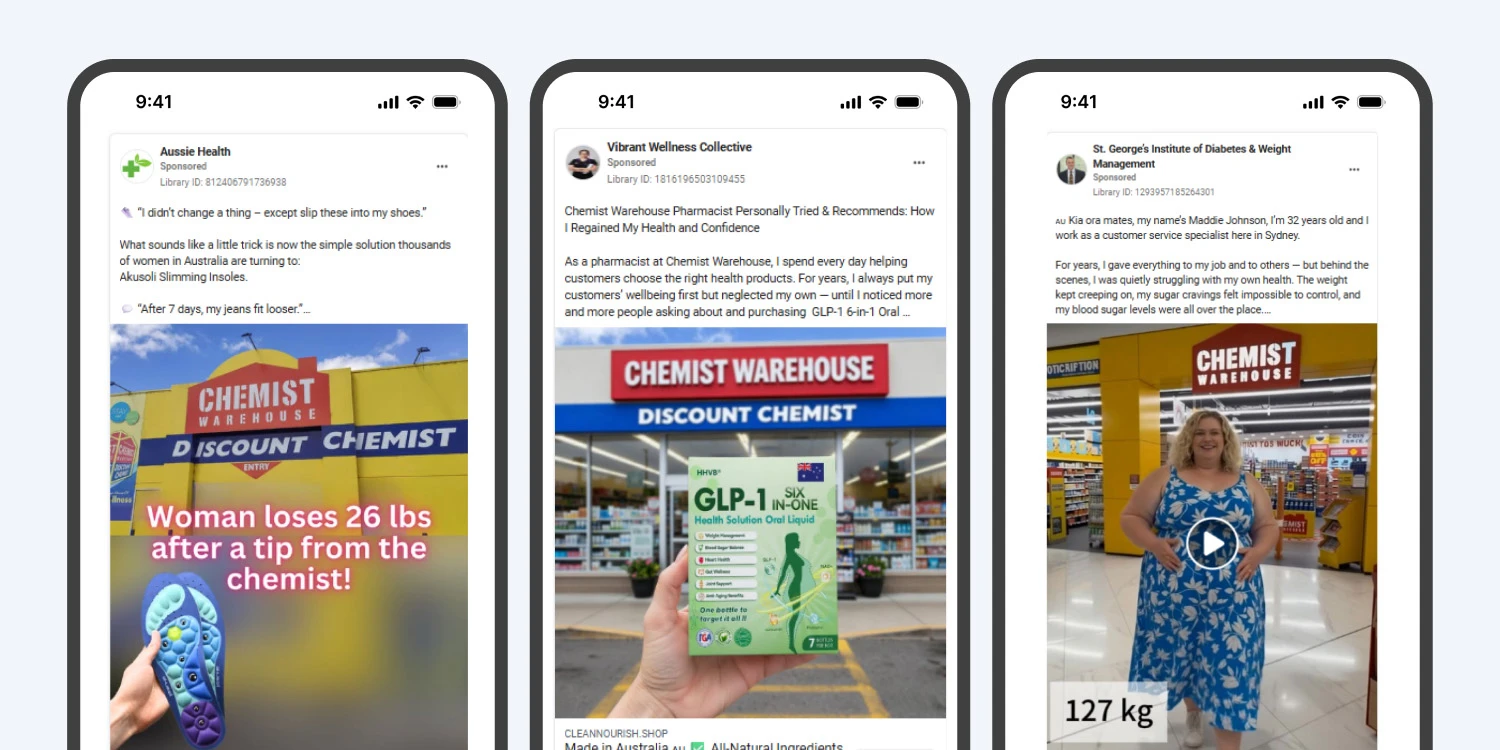 Example of a scam social media post impersonating Chemist Warehouse