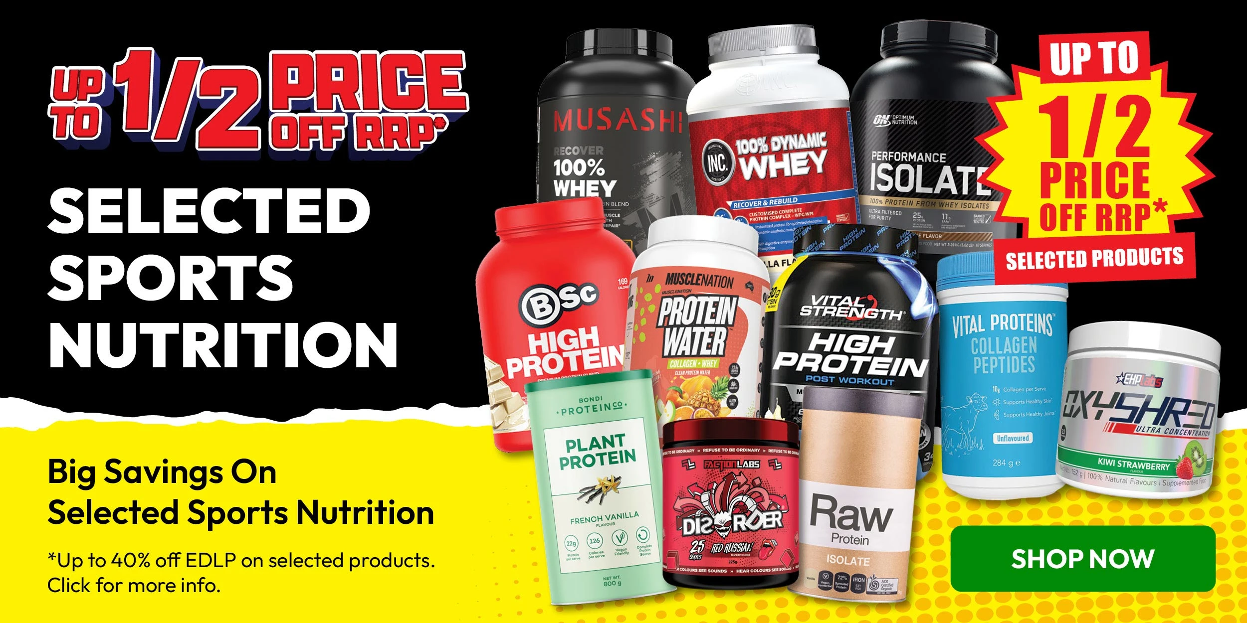 Up to 1/2 Price Off RRP* Selected Sports Nutrition