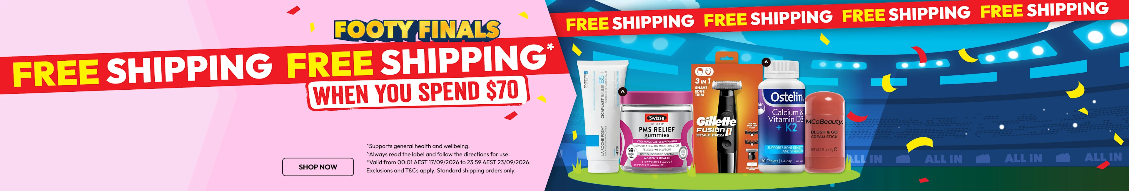 Free Shipping when you spend $70 online