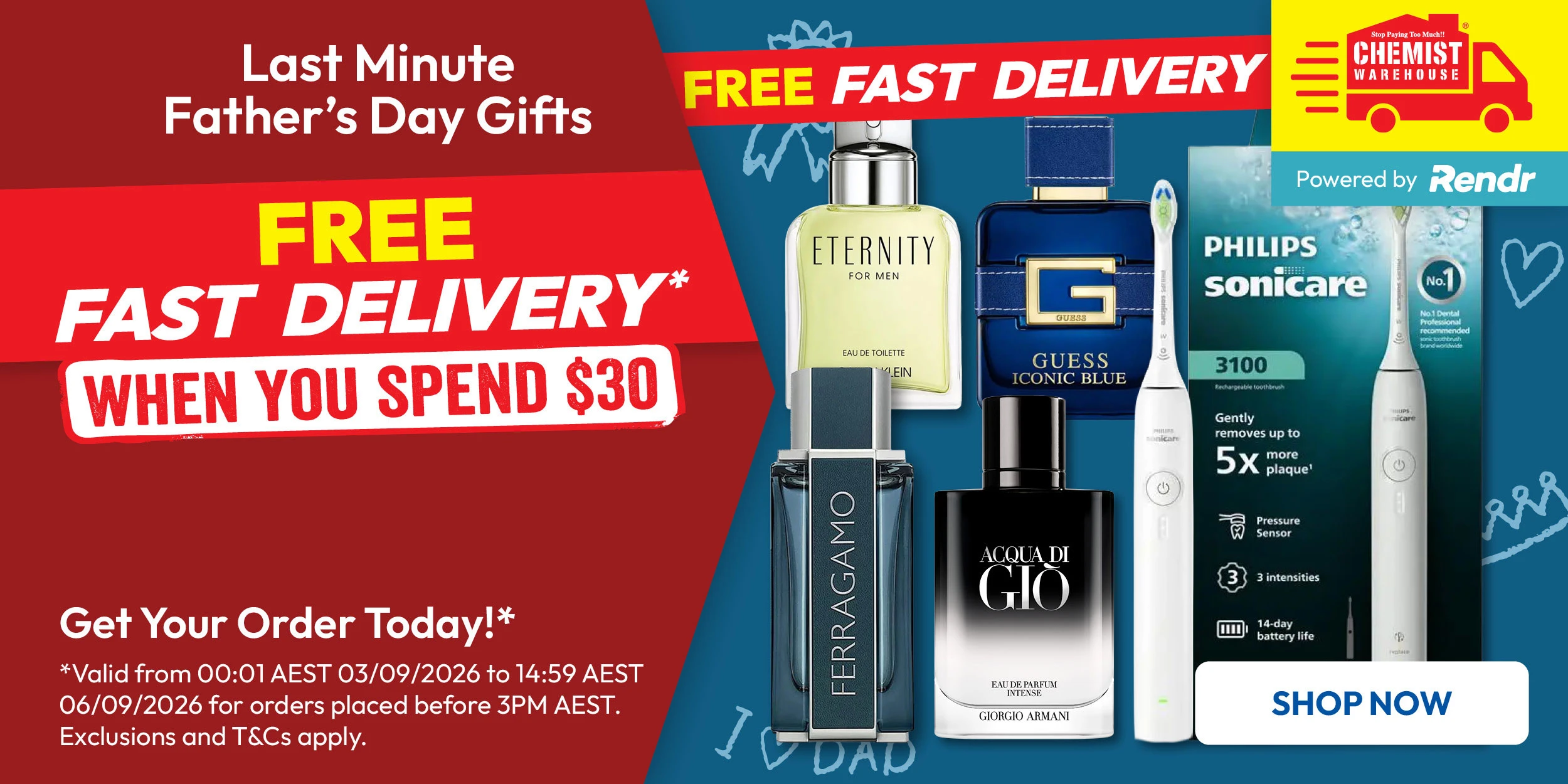 Free Fast Delivery when you spend $30