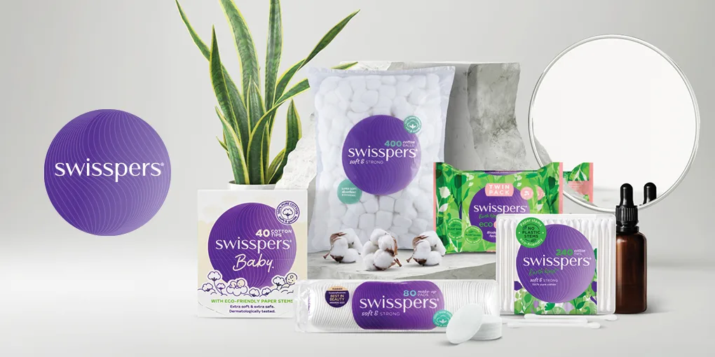 Swisspers 100% Pure Cotton products and make up removing products