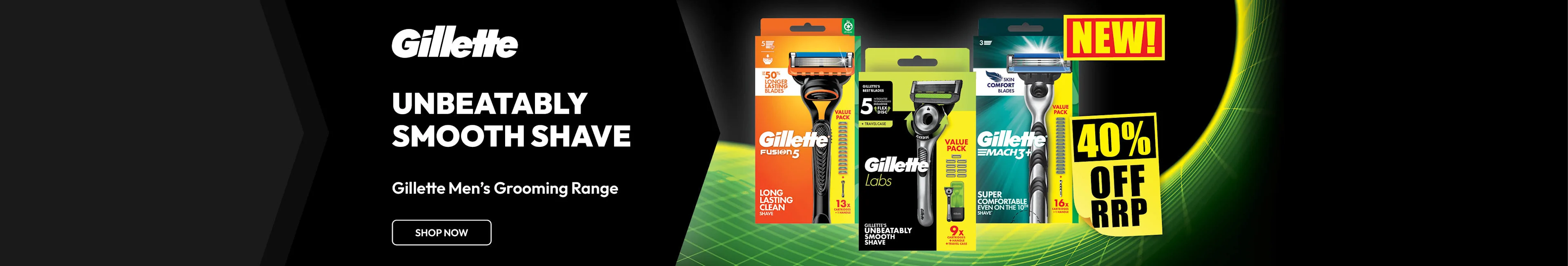 Gillette 40% Off Men's Grooming Range