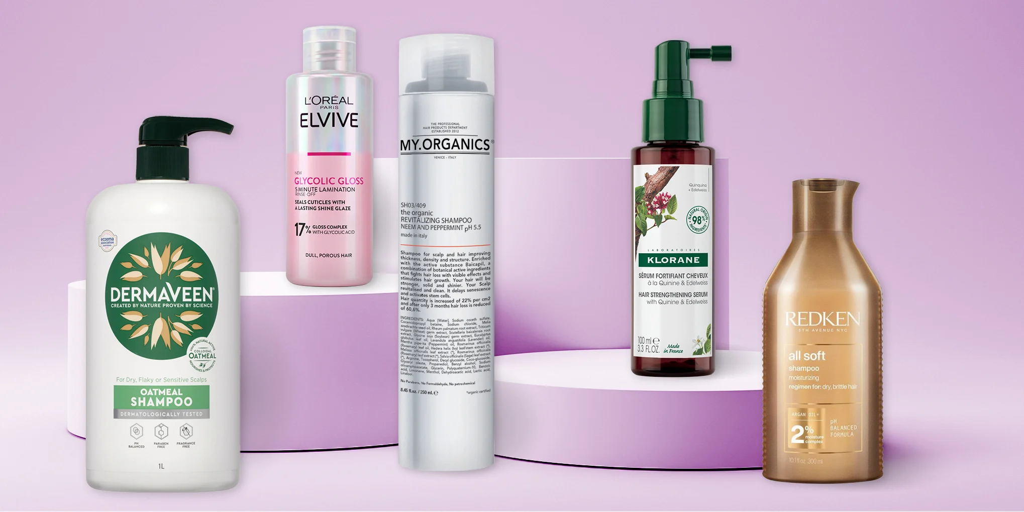A collection of hair care products