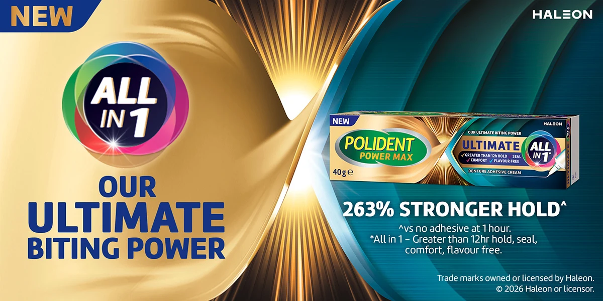 Designed for comfort. #1 denture care brand^