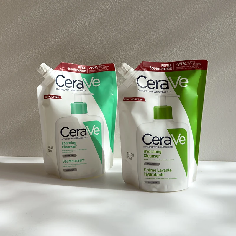 CeraVe SA Hydrating Cleanser in-front of leaves