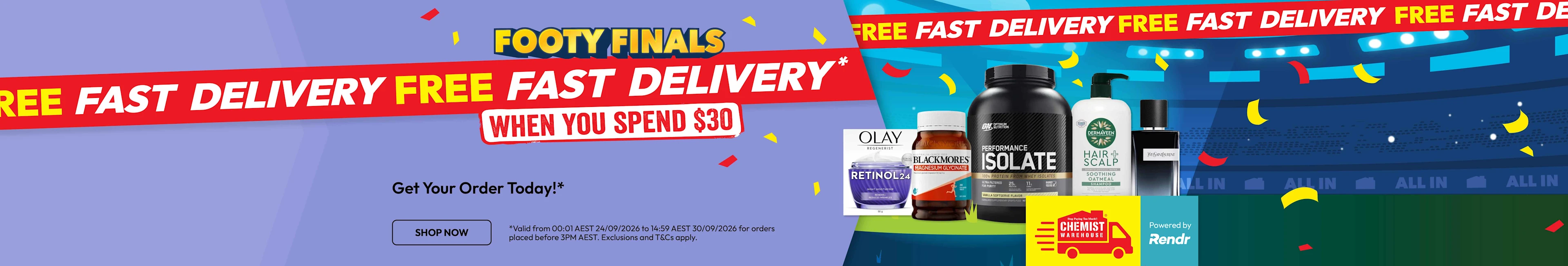 Free Fast Delivery when you spend $30