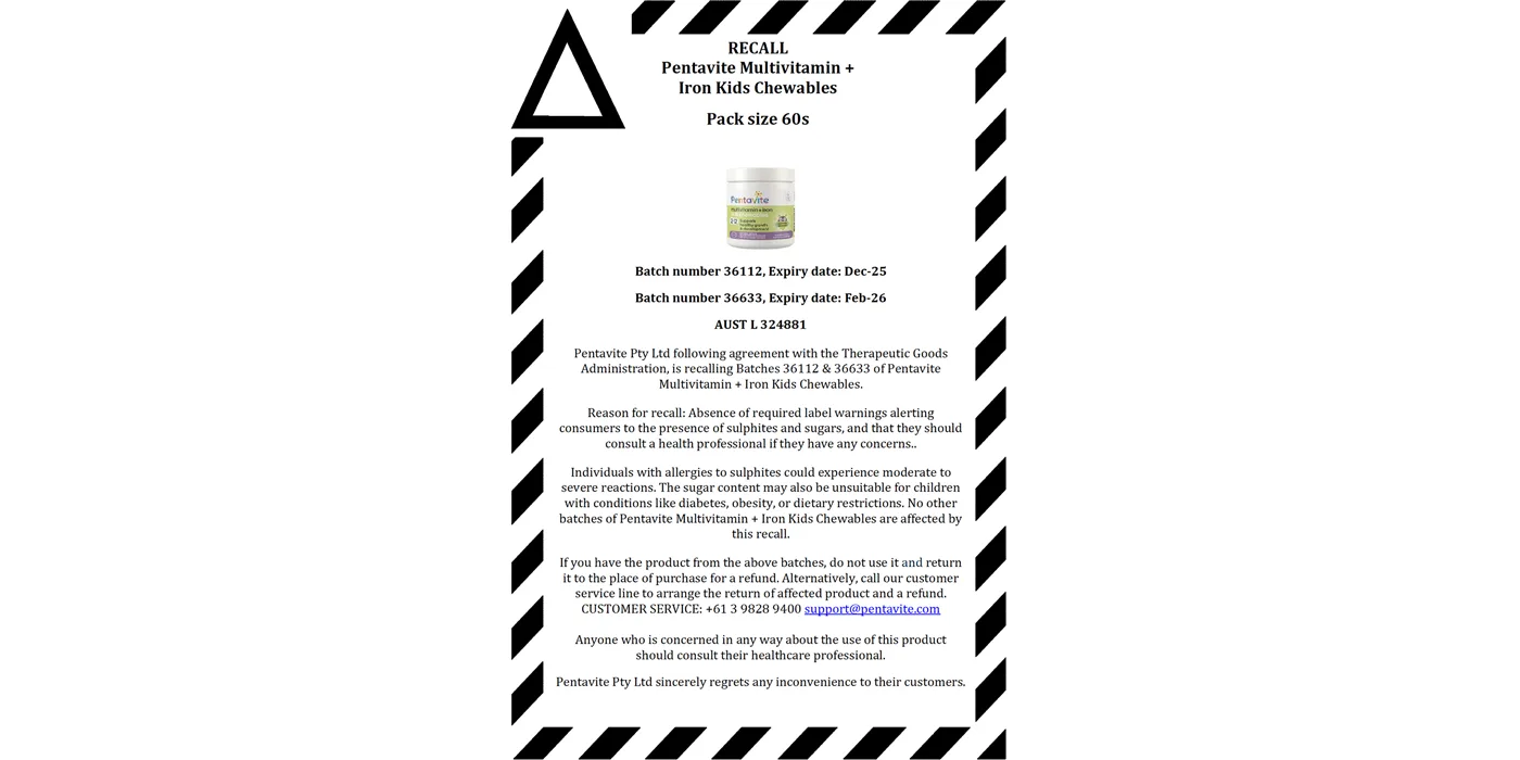 Product recall notice