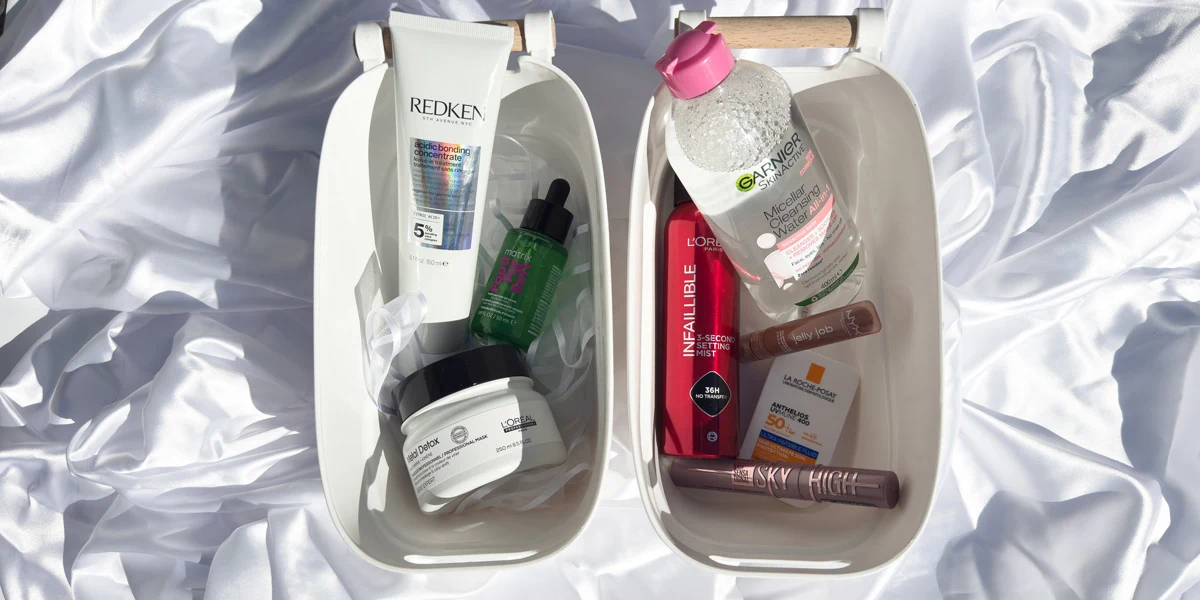 A variety of products from Loreal showing Cerave, Redken, Matrix and more