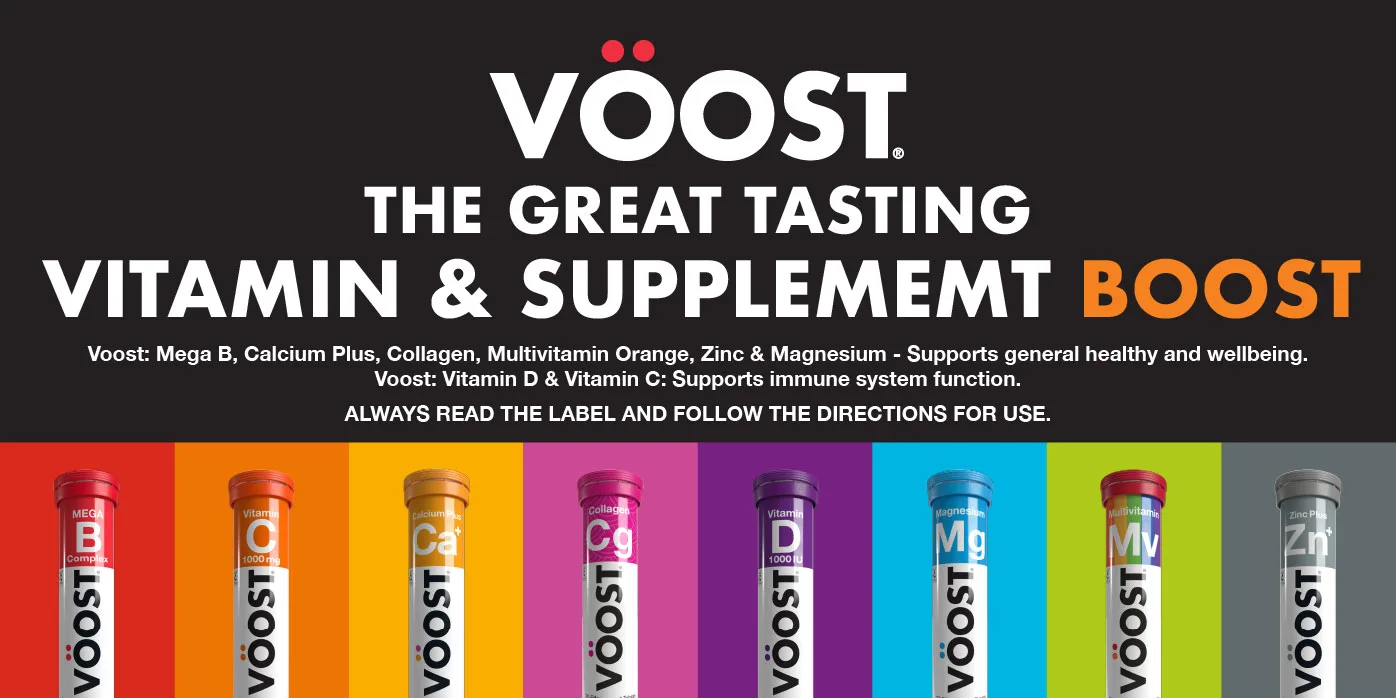 Voost the great tasting vitamin boost. 