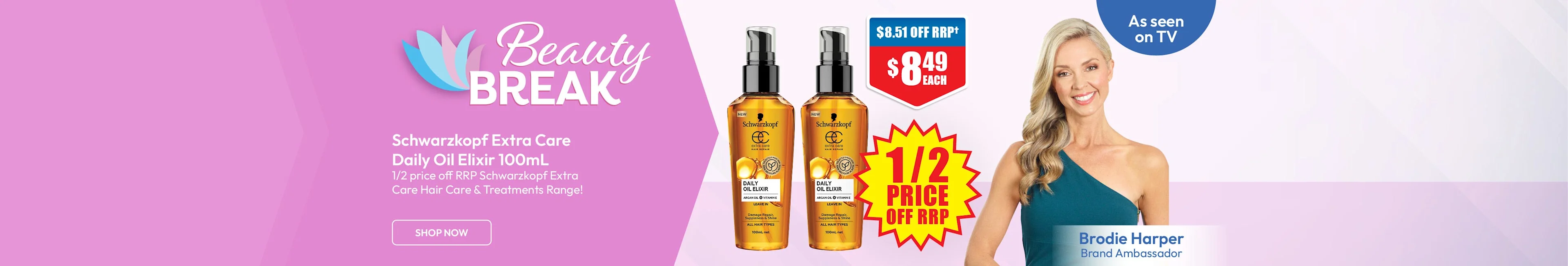 Beauty Break - Half price off RRP Schwarzkopf Extra Care Hair Care & Treatments