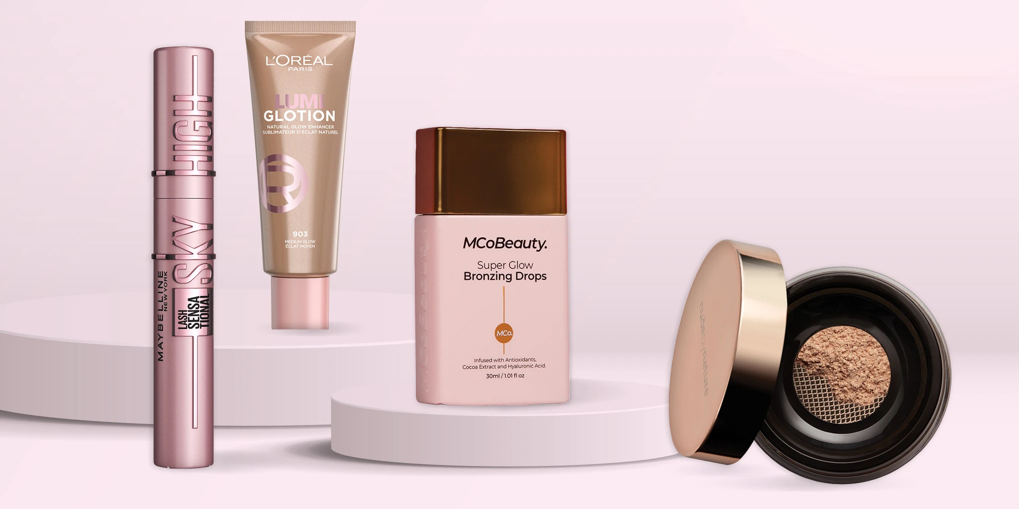 A collection of cosmetic products