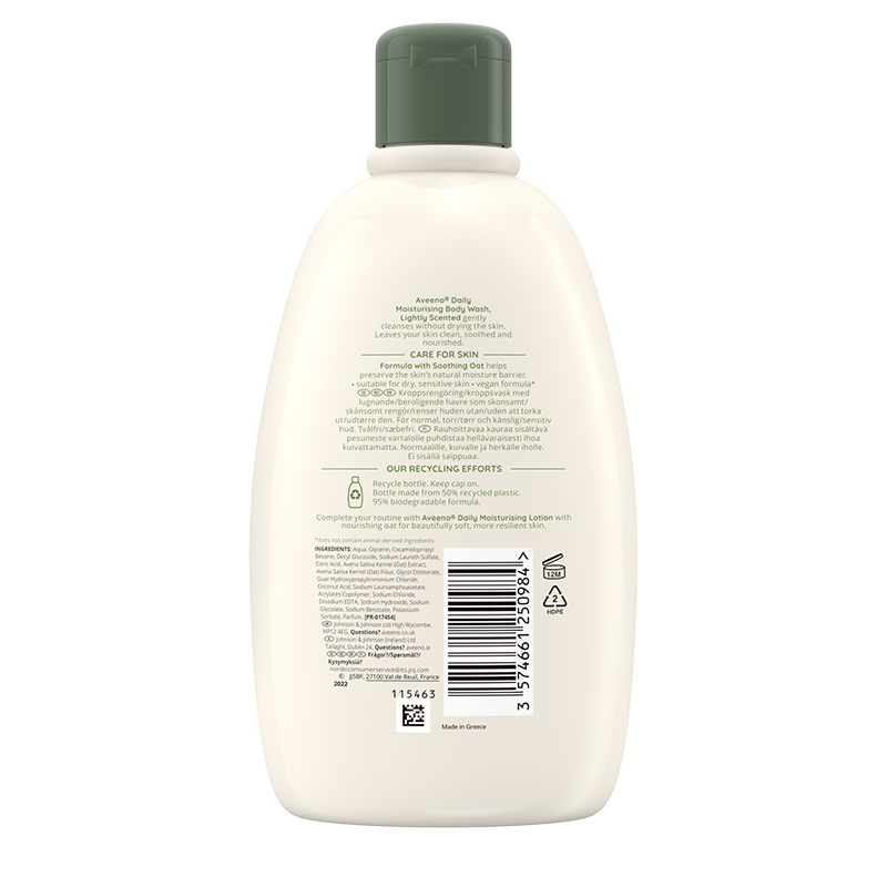 Aveeno® Daily Moisturising Body Wash 500ml - BACK SHOT
