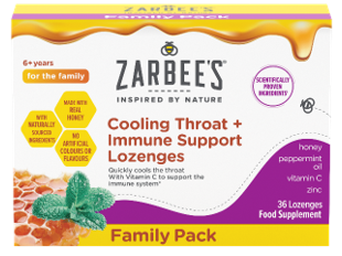 Zarbee's Cooling Throat + Immune Support Lozenge 36's