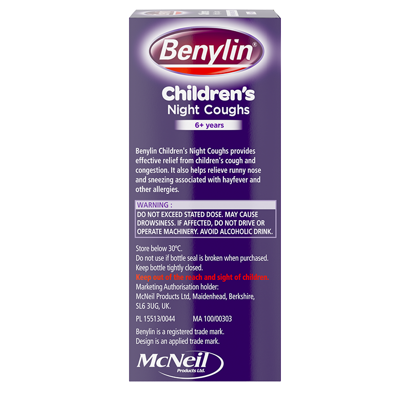 Benylin® Children's Night Coughs 6+Years 125ml - right side shot