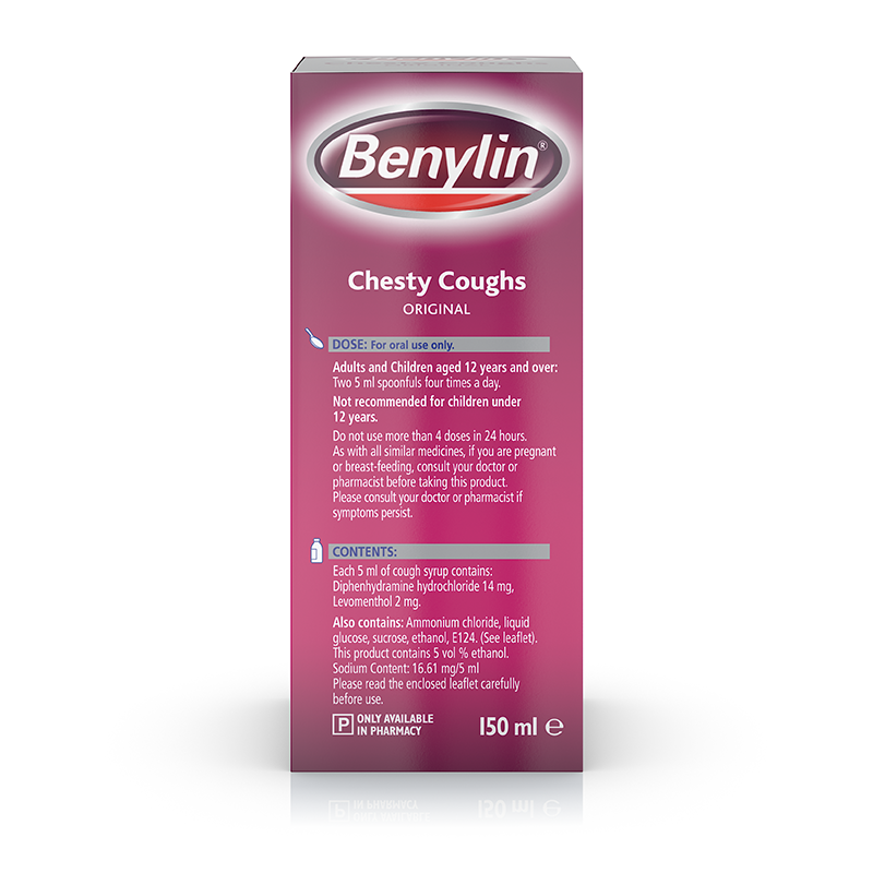 Benylin® Chesty Coughs Original 150ml - left side shot