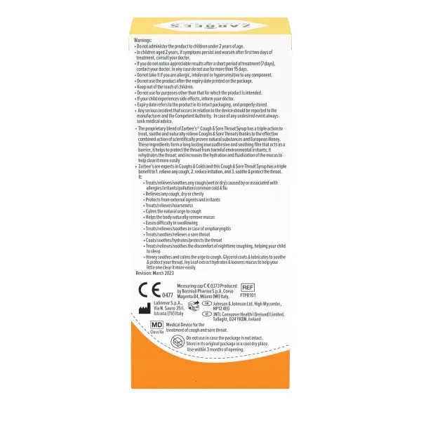 Zarbee's® Children's Cough & Sore Throat Syrup 100ml