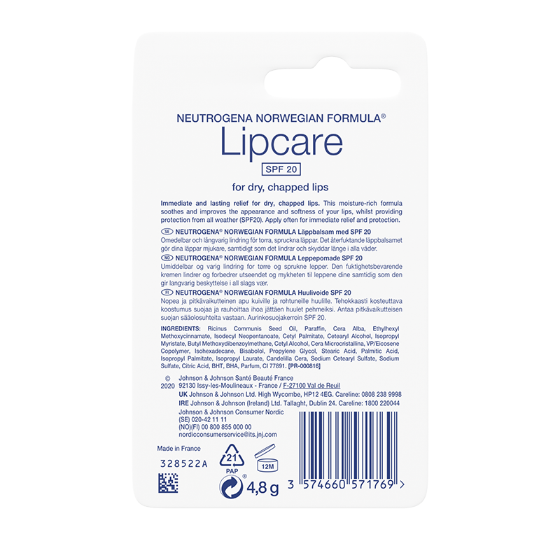 NEUTROGENA® Norwegian Formula Lipcare SPF20 4.8G - Back
