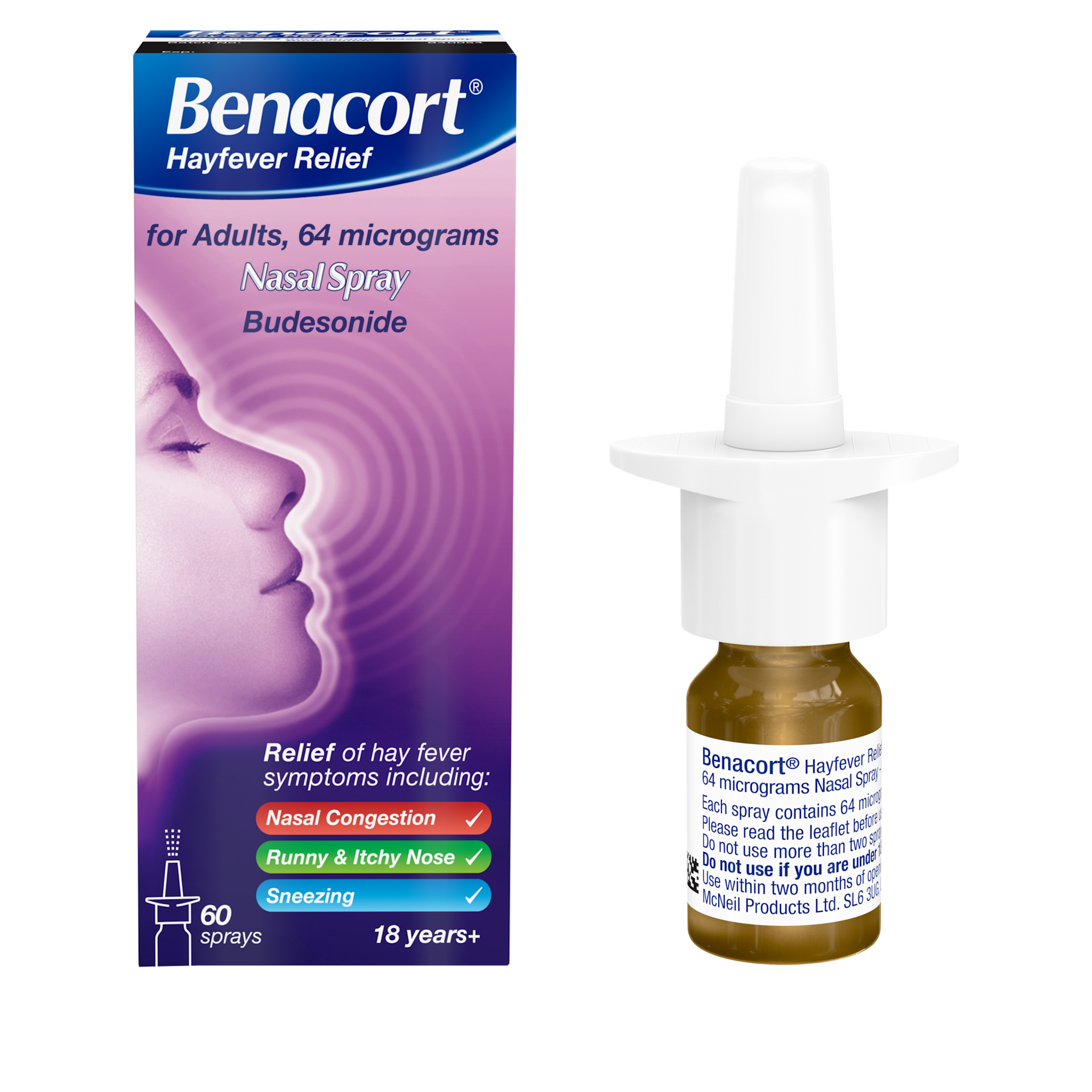 BENACORT Hayfever Relief for Adults 64 micrograms, nasal spray– 60 Sprays