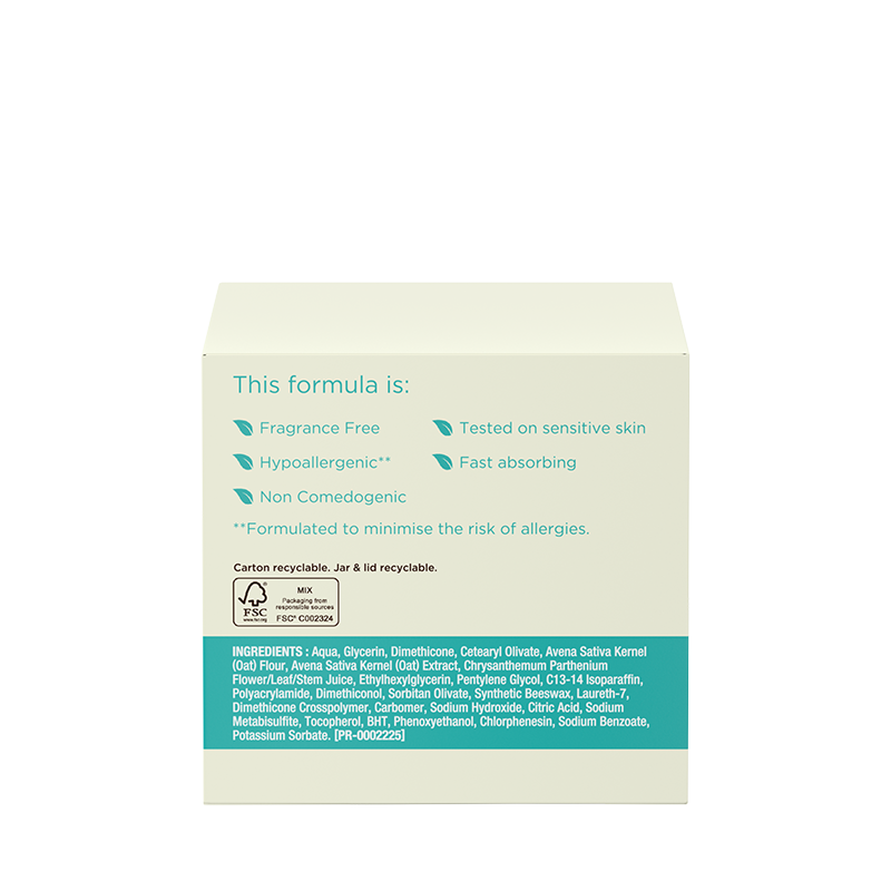 Aveeno® Calm & Restore Oat Gel Moisturiser 50ml - left side shot