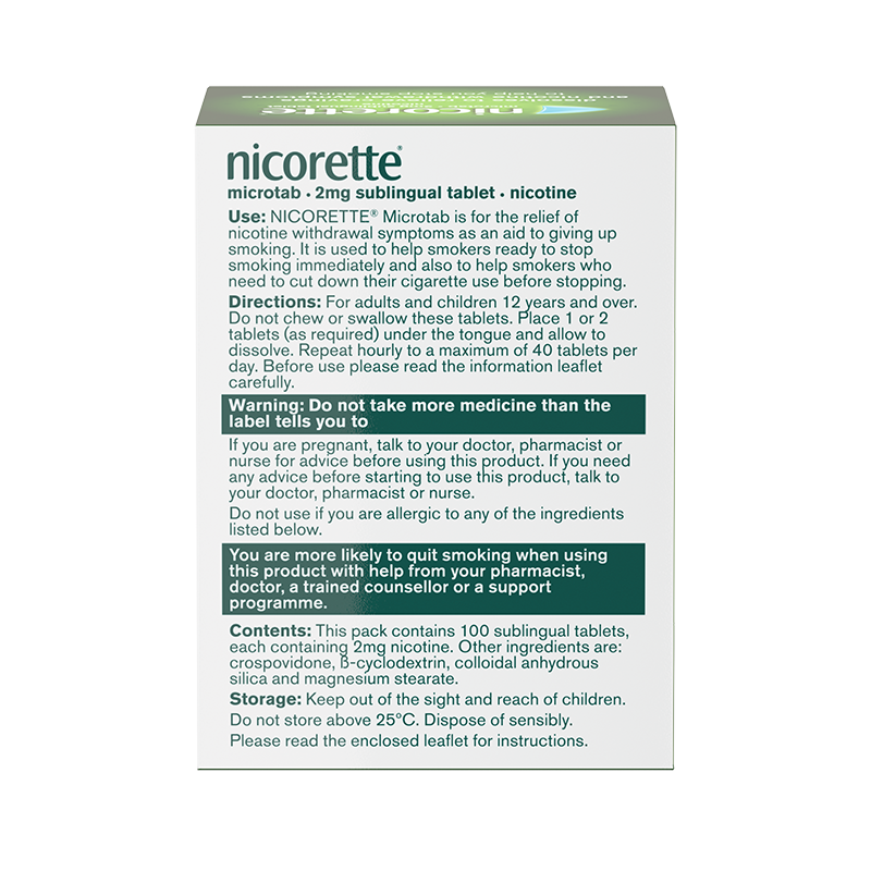 NICORETTE® Microtab 2mg sublingual tablet 100s