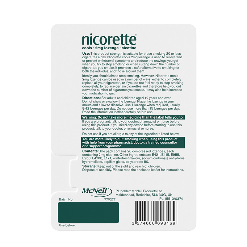 NICORETTE® Cool 2mg Lozenges 20s
