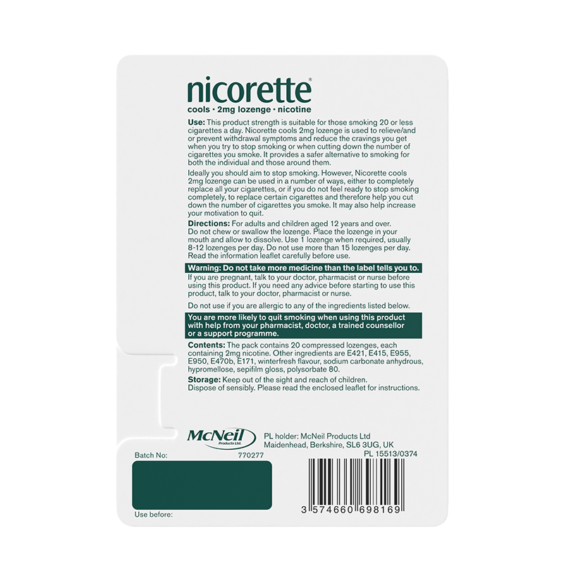 NICORETTE® Cool 2mg Lozenges 20s