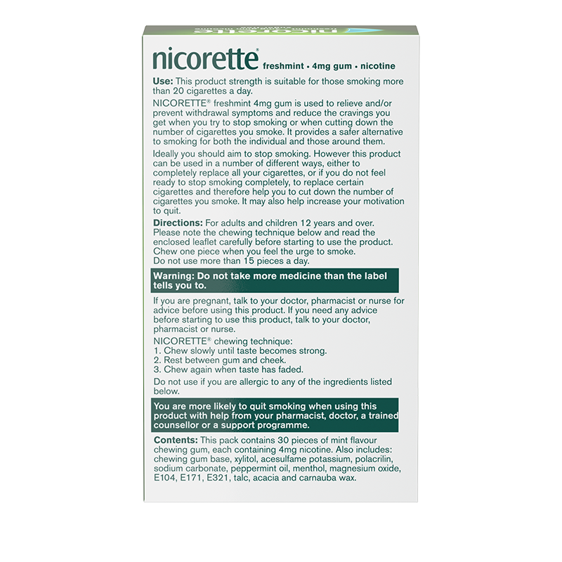 NICORETTE® Freshmint 4mg Gum 30s