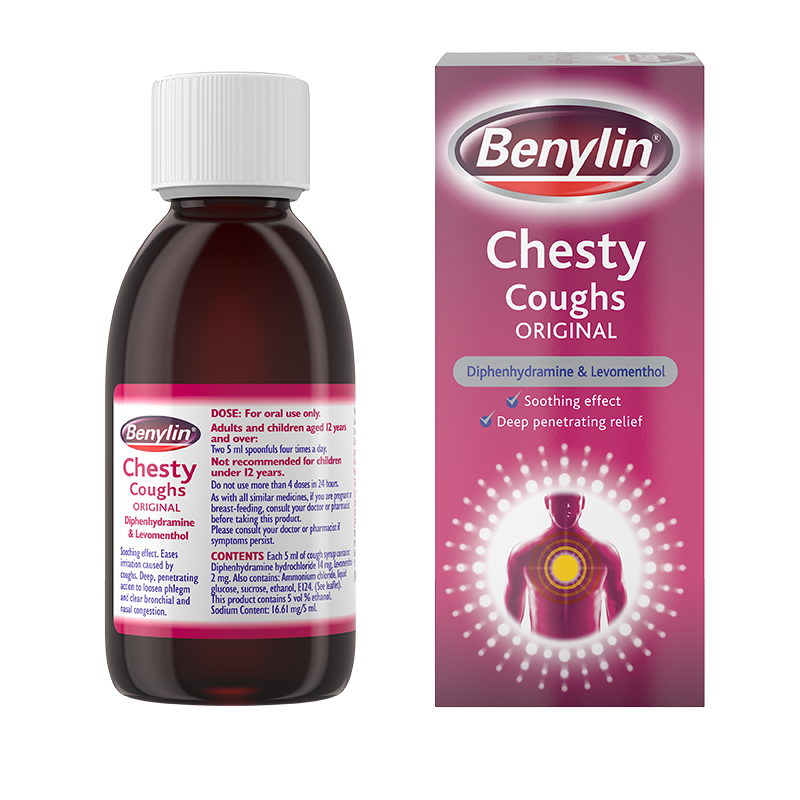 Benylin® Chesty Coughs Original 150ml - out of pack shot