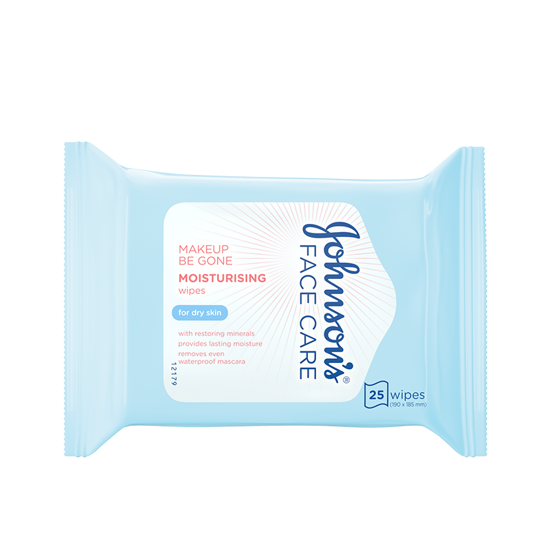 JOHNSON'S® Face Care Makeup Be Gone Moisturising Wipes 25s
