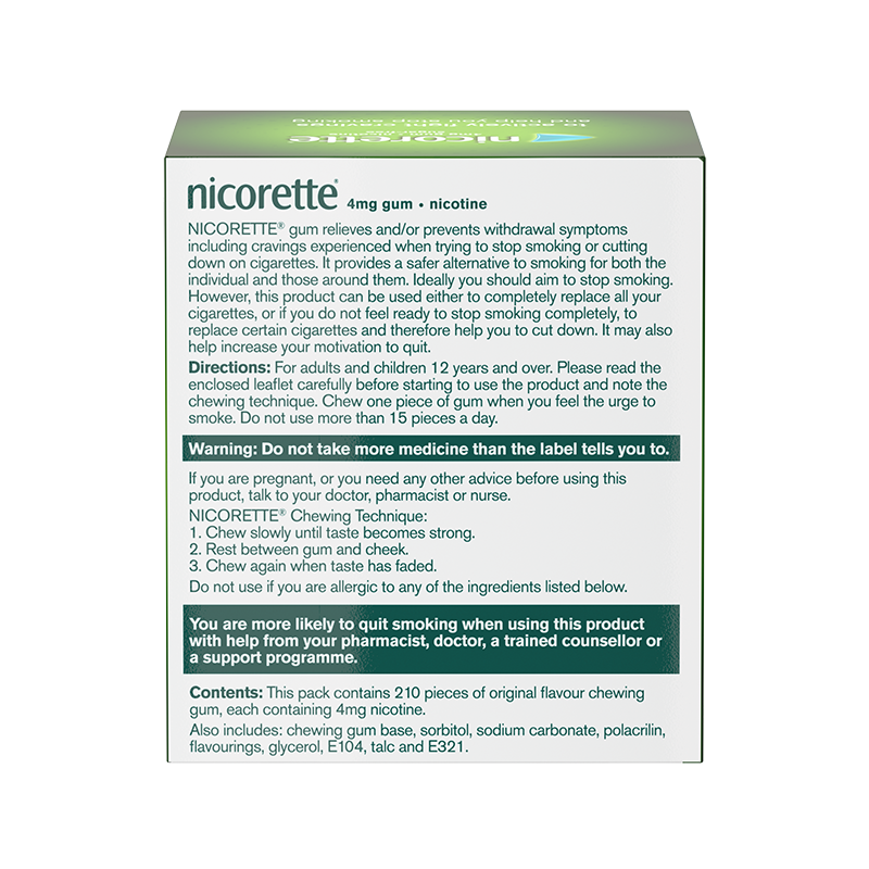 NICORETTE® 4mg Gum 210s