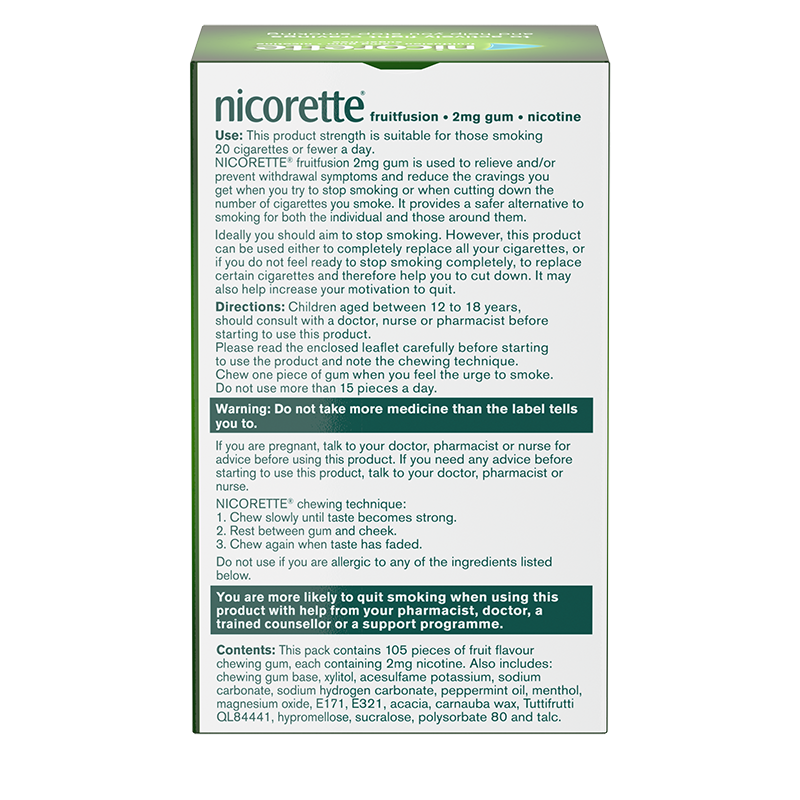 NICORETTE® Fruitfusion 2mg Gum 105s