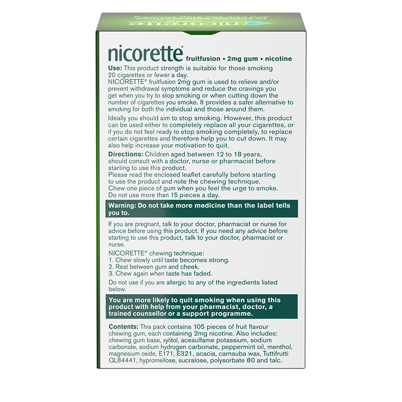 NICORETTE® Fruitfusion 2mg Gum 105s