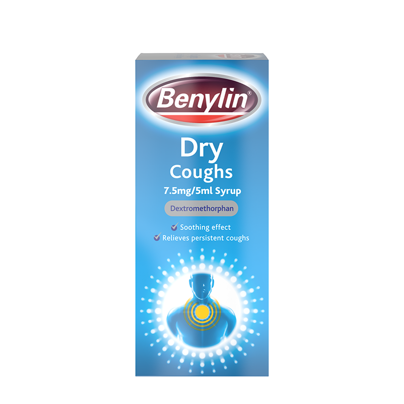 Benylin® Dry Coughs 7.5mg/5ml Syrup 150ml - front shot