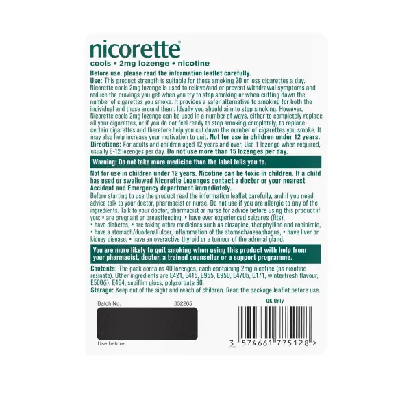 Nicorette Cools 2mg Lozenge 40s