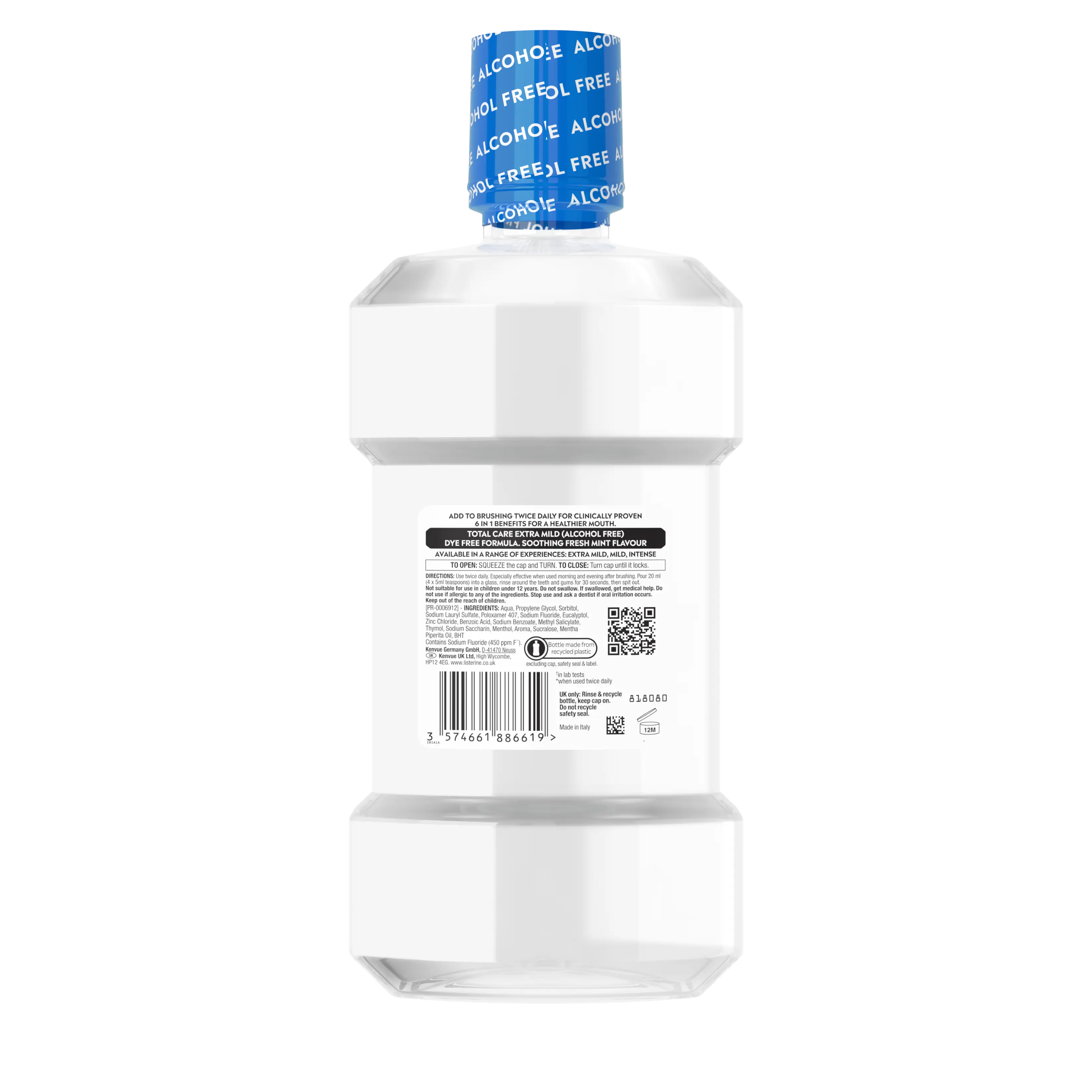 LISTERINE® Total Care Extra Mild Taste Alcohol Free Mouthwash