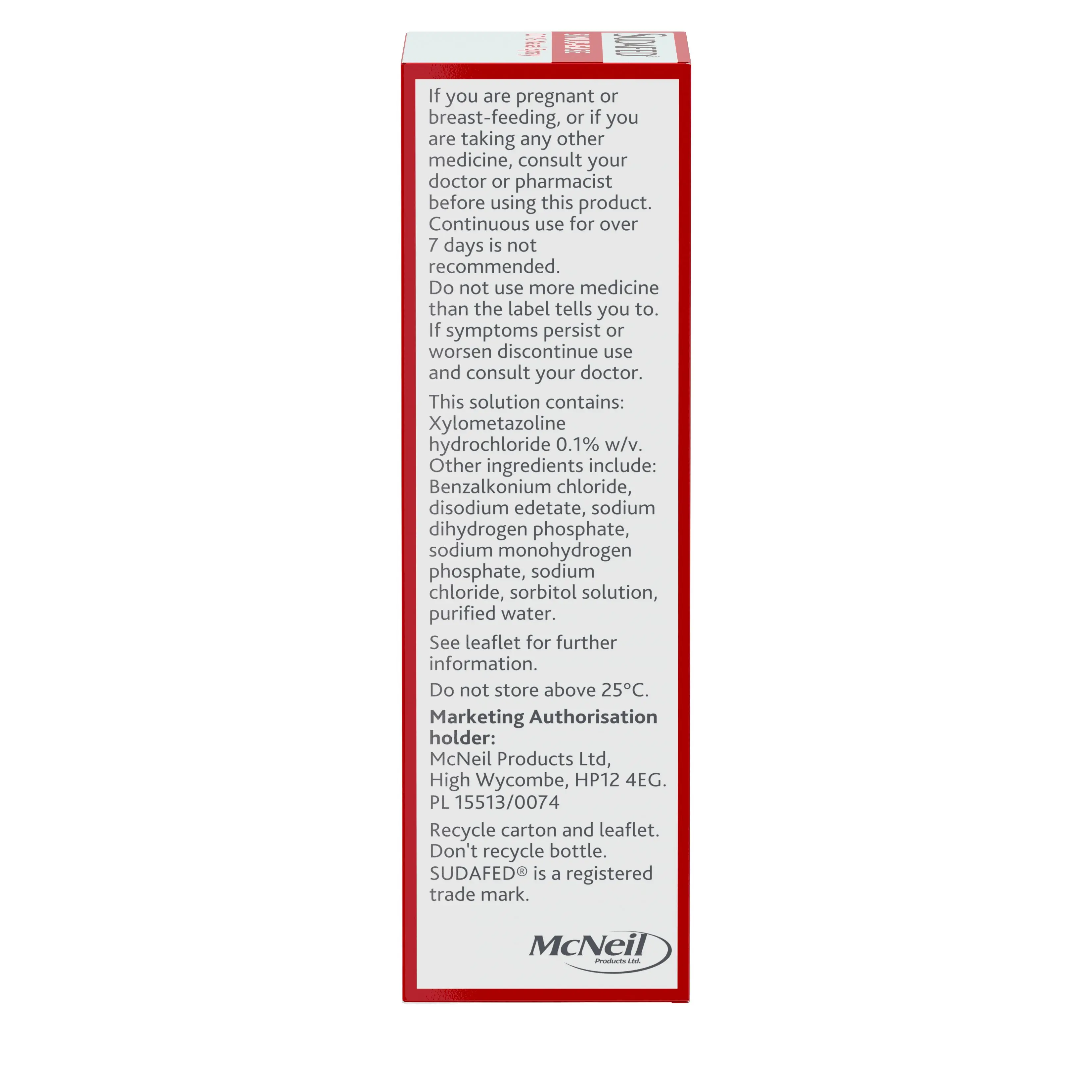 Sudafed® Sinus-Ease 0.1% Nasal Spray 15ml