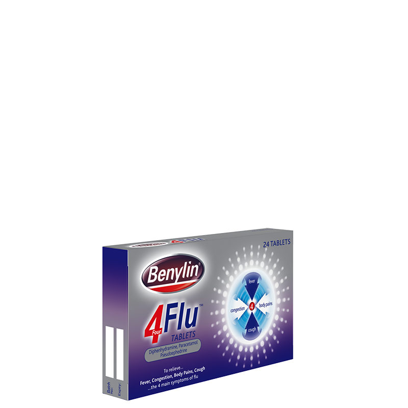 Benylin® 4 Flu Tablets 24 Tablets - angle shot