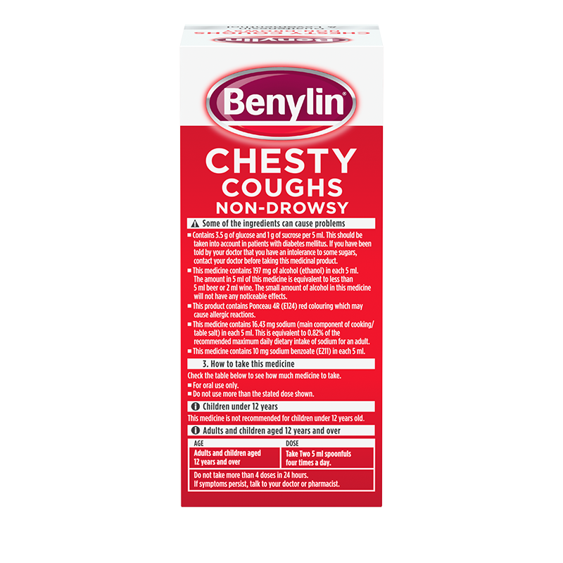 Benylin® Chesty Coughs Non-Drowsy 150ml - back shot