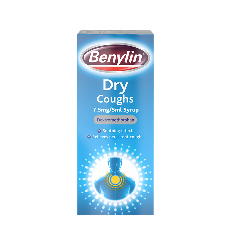 Benylin® Dry Coughs 7.5mg/5ml Syrup 150ml - back shot