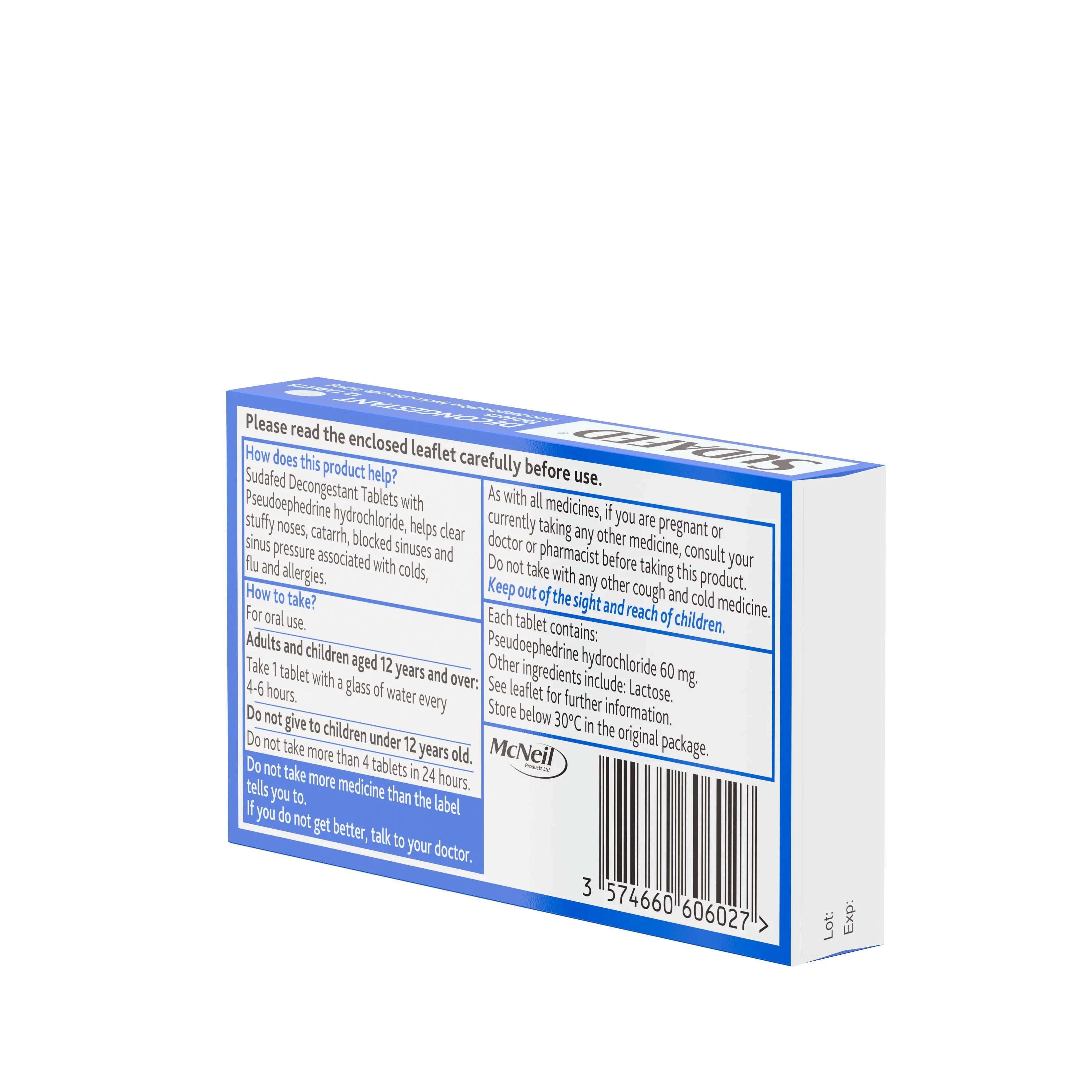 SUDAFED® Decongestant Tablets 12s 