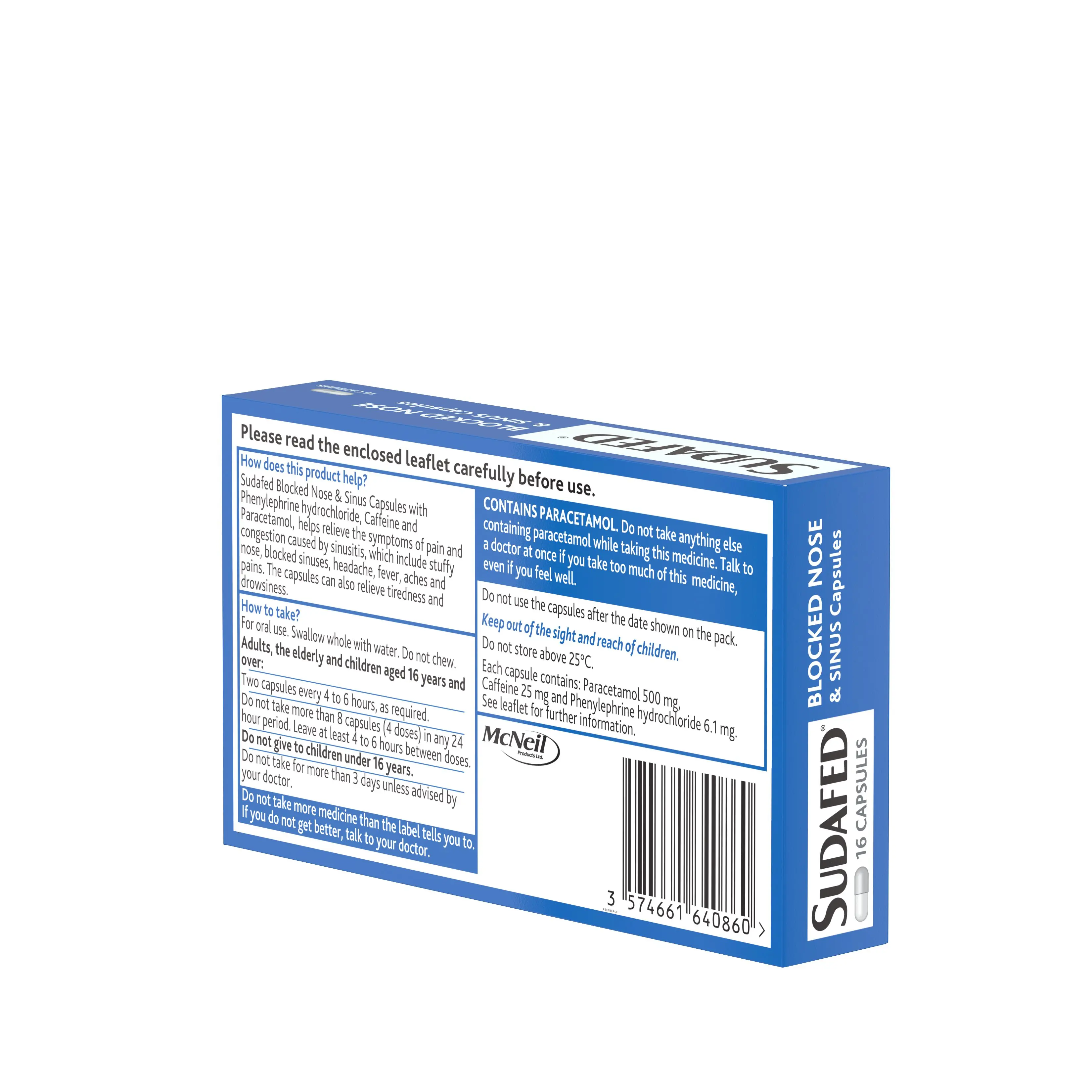 SUDAFED® Blocked Nose & Sinus Capsules 16s
