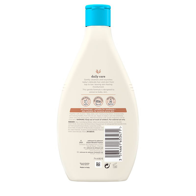 Aveeno® Daily Care Hair & Body Wash 400ml - side back