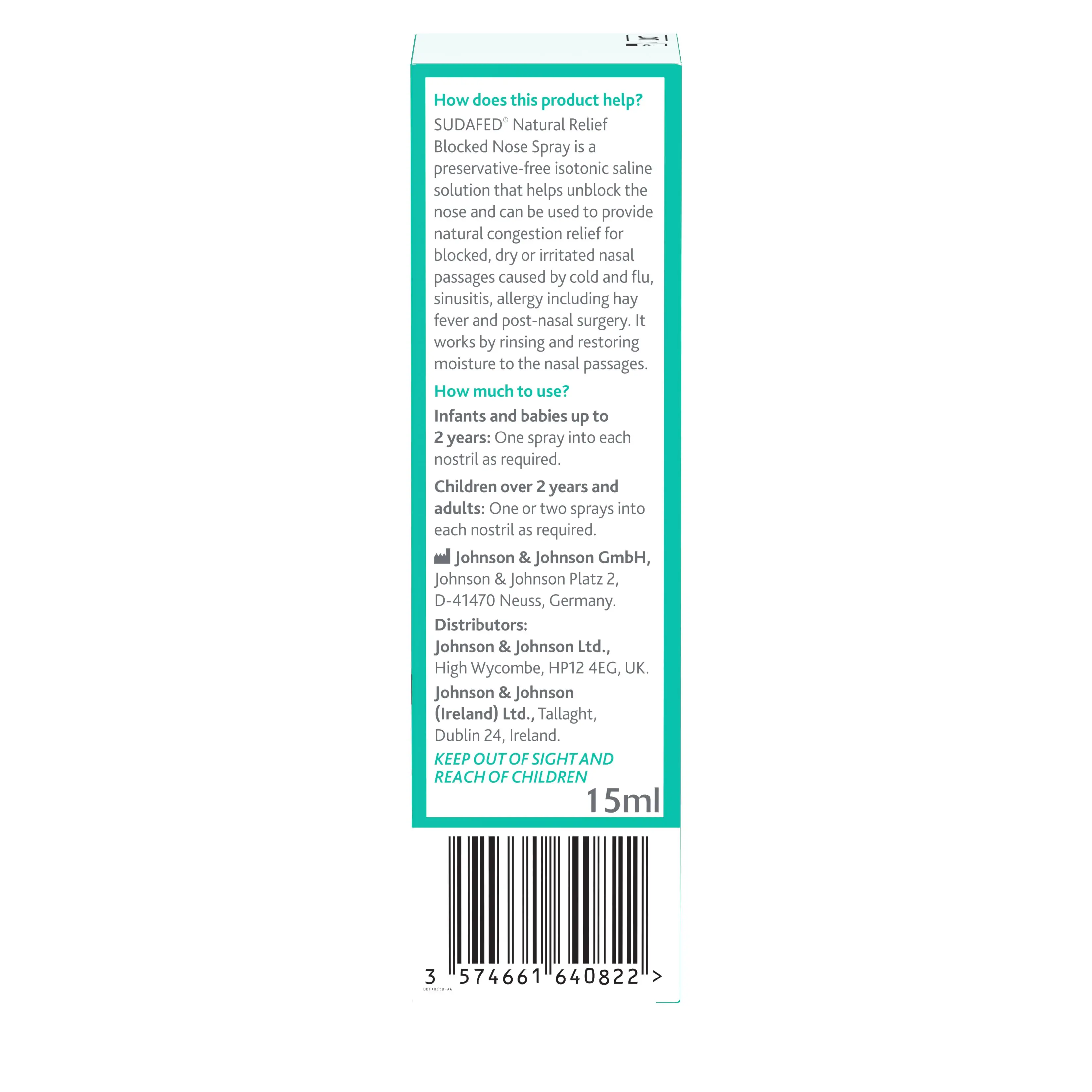 SUDAFED® Natural Relief Blocked Nose Spray 15ml
